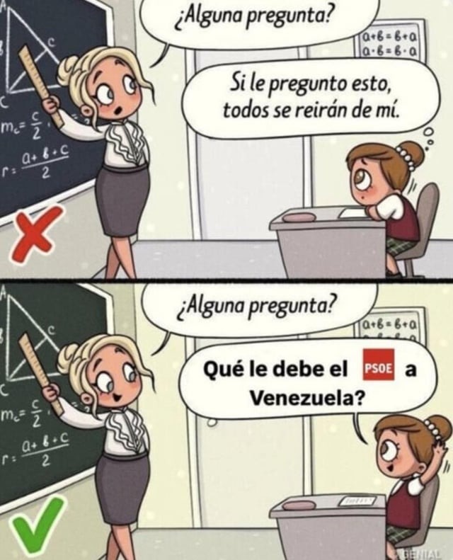 Meme del PSOE y Venezuela