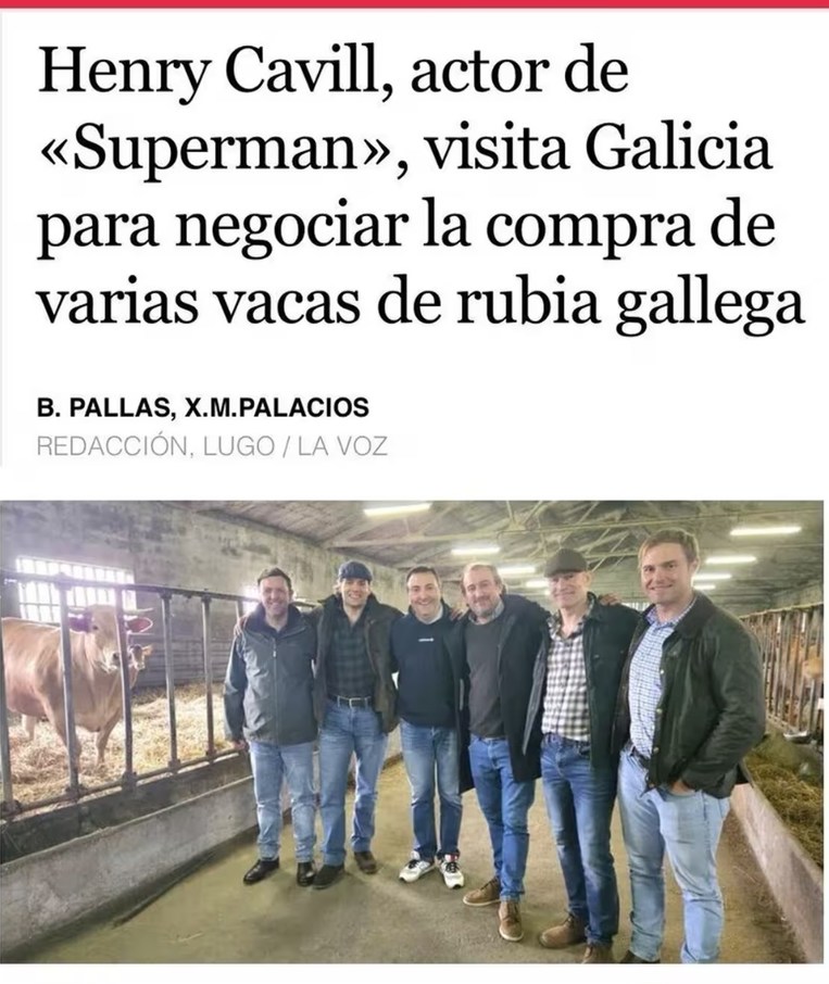 Henry Cavill buscando vacas gallegas nivel side quest - meme
