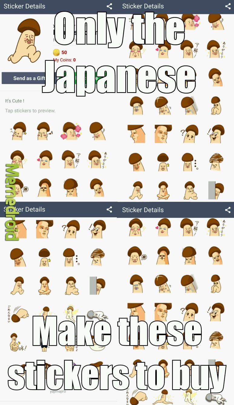 Memedroid needs sticker packs for purchase /download