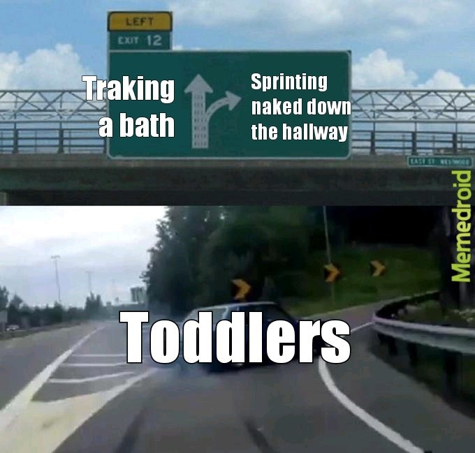 Toddlers streaking - meme