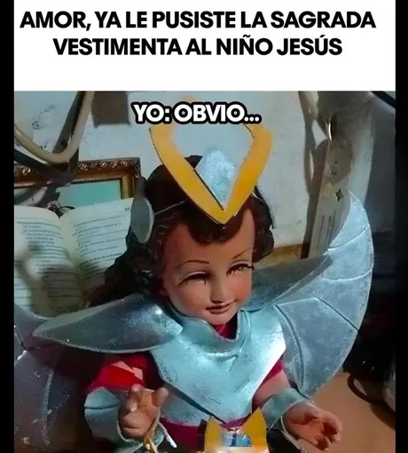 Jesús con la sagrada vestimenta - meme