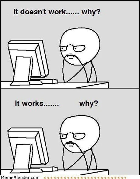 If it doesn’t work: why? If it works: also why? - meme