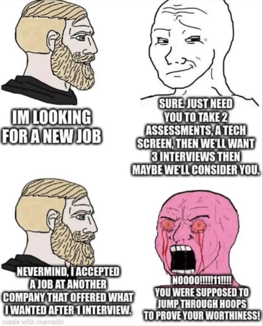 Job hunting is a bitch - meme