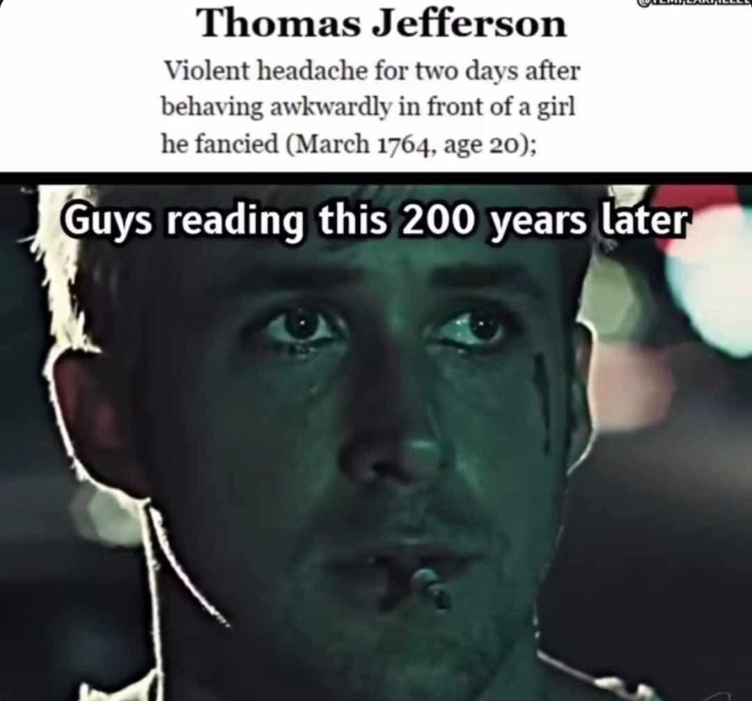 Thomas Jefferson getting the ick in 1764 - meme