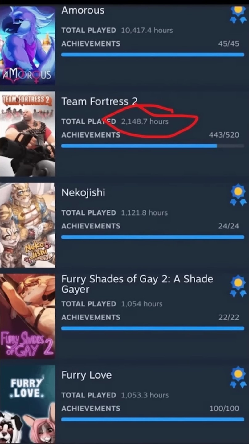 Thats a lot of hours on tf2 man - meme
