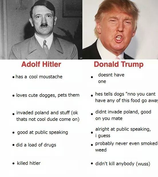 Hitler>Trump - meme
