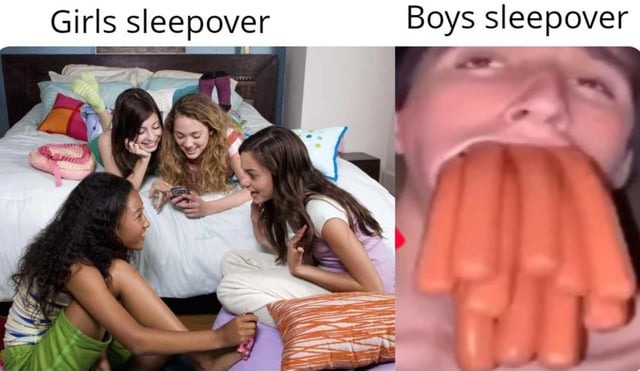 Boys sleepover - meme