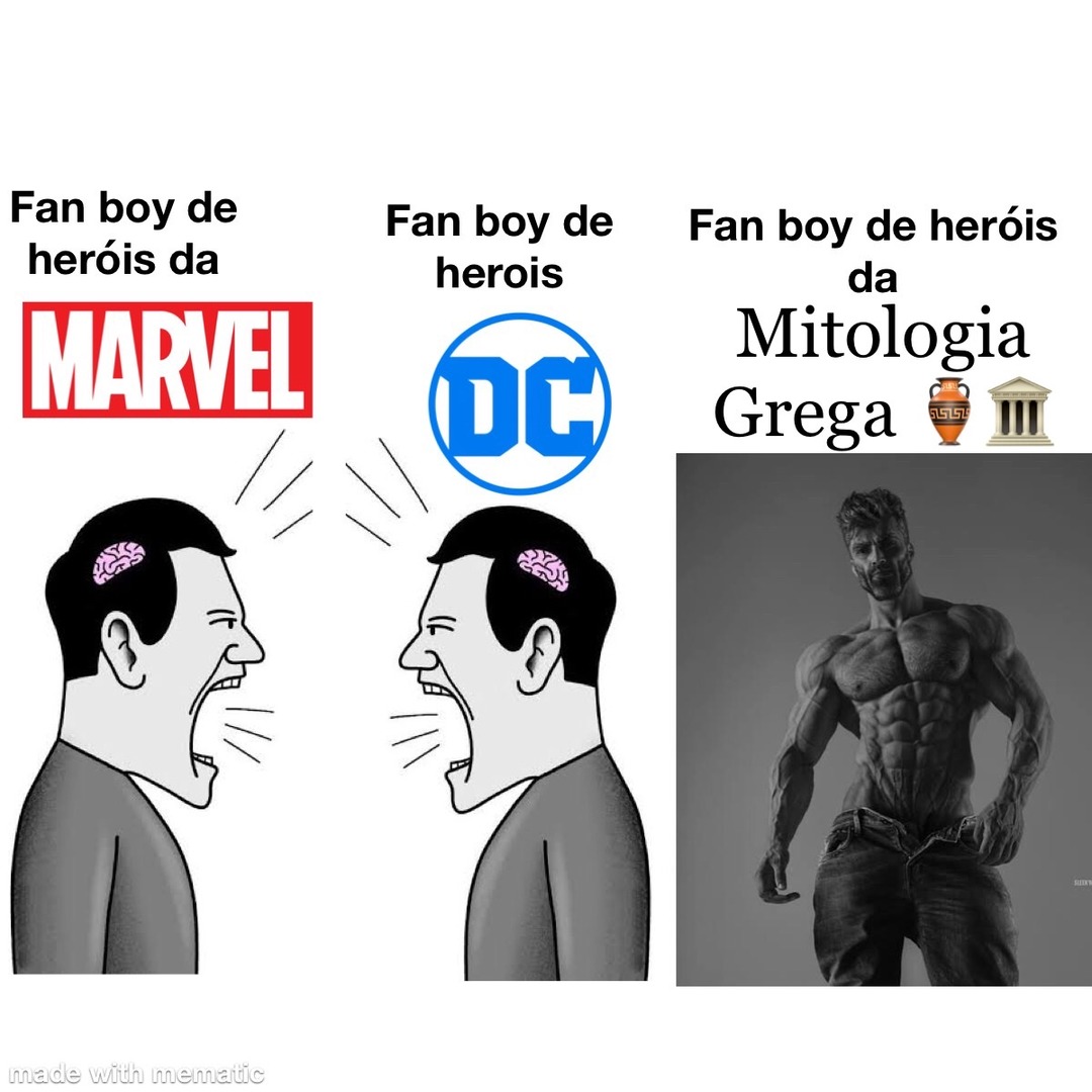 Hércules Chad >>>>>>> Virgen Capitão América e Superman - meme