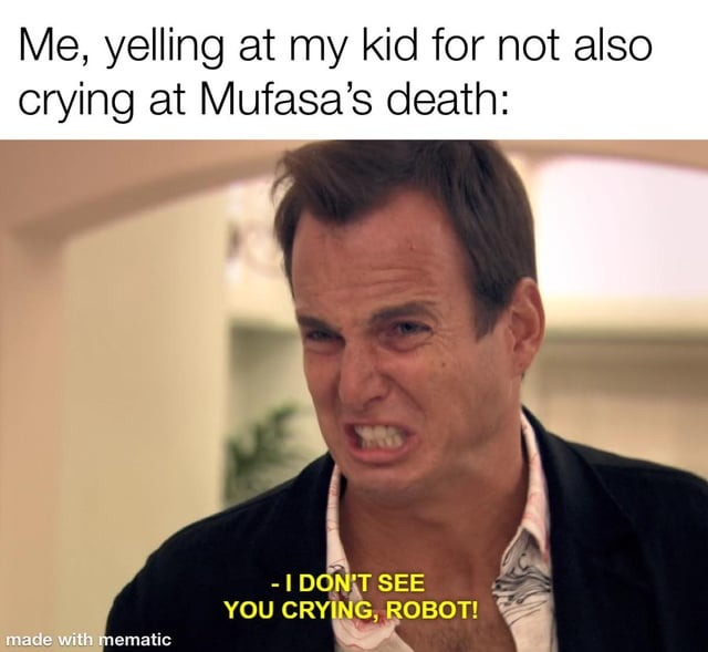 Mufasa's death made me cry when I was a kid - meme