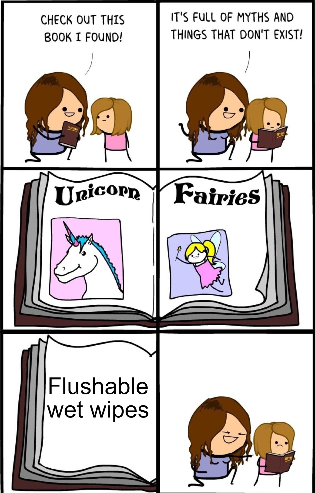 Yall need to know that flushable wet wipes do not exist - meme