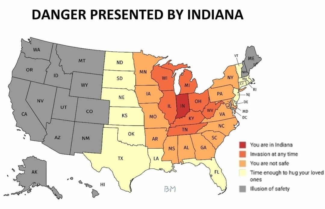 Beware: Indiana is the only threat greater than Ohio - meme