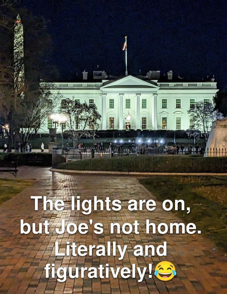 Lights on; Joe's not home - meme