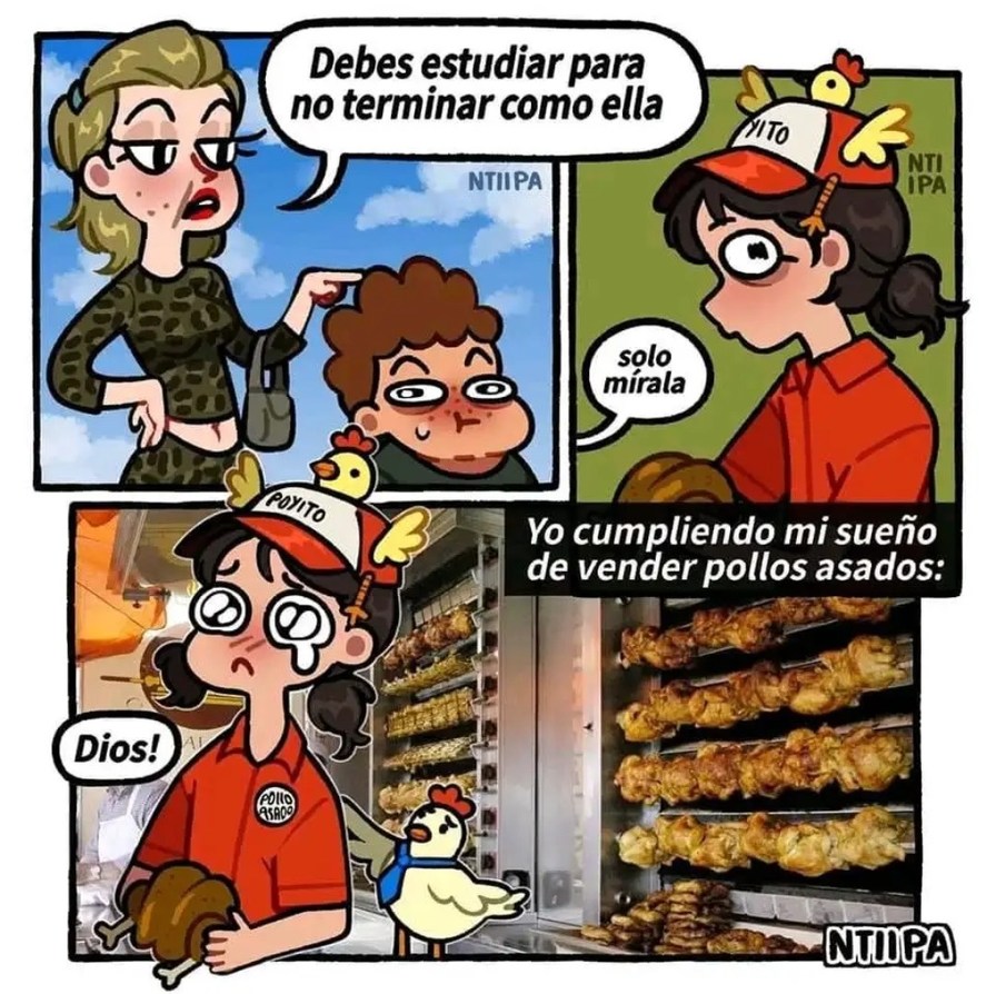 Me gusta lo que hago, vender 'poyitos'. La gente se ve genial chupando alitas - meme