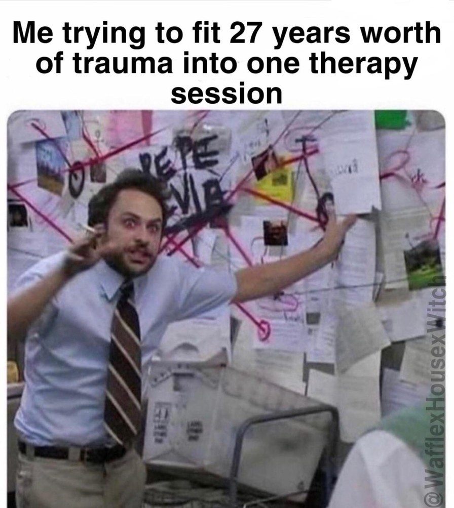 Crying during therapy - meme
