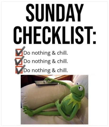 Sunday checklist meme