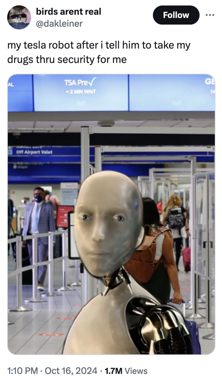 Tesla robot staring meme