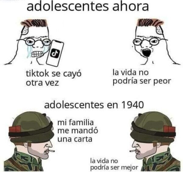 adolescentes en la segunda guerra mundial - meme