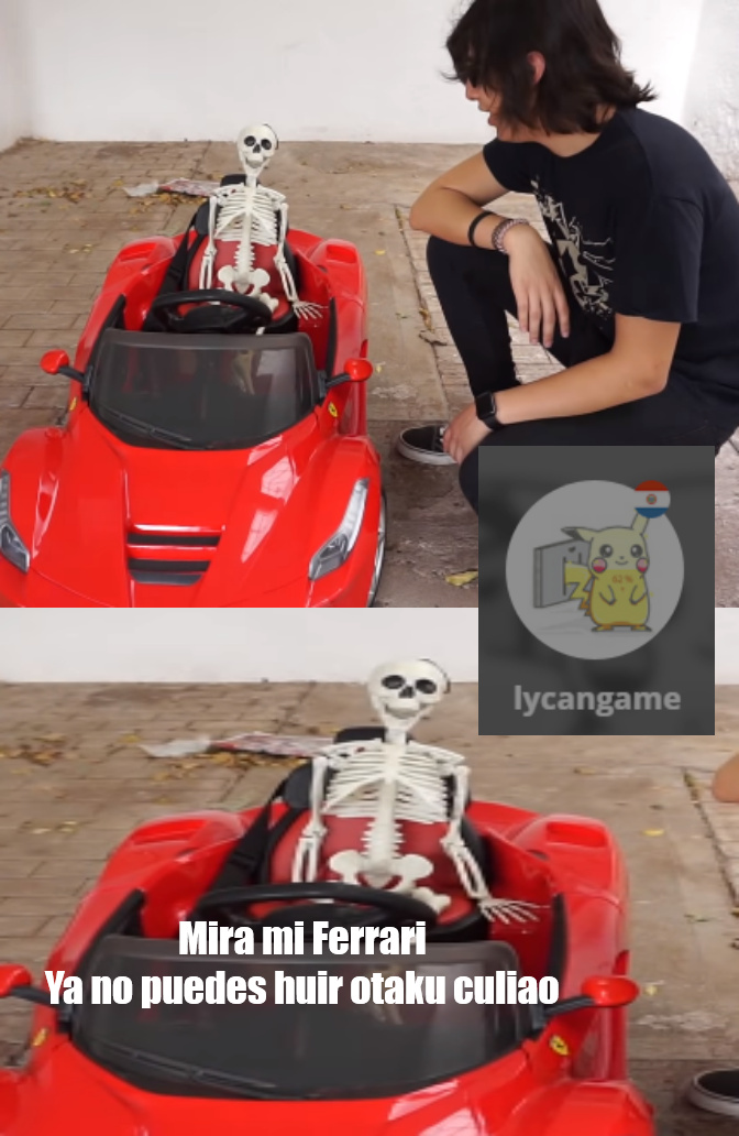 esqueleto anti-otakus - meme