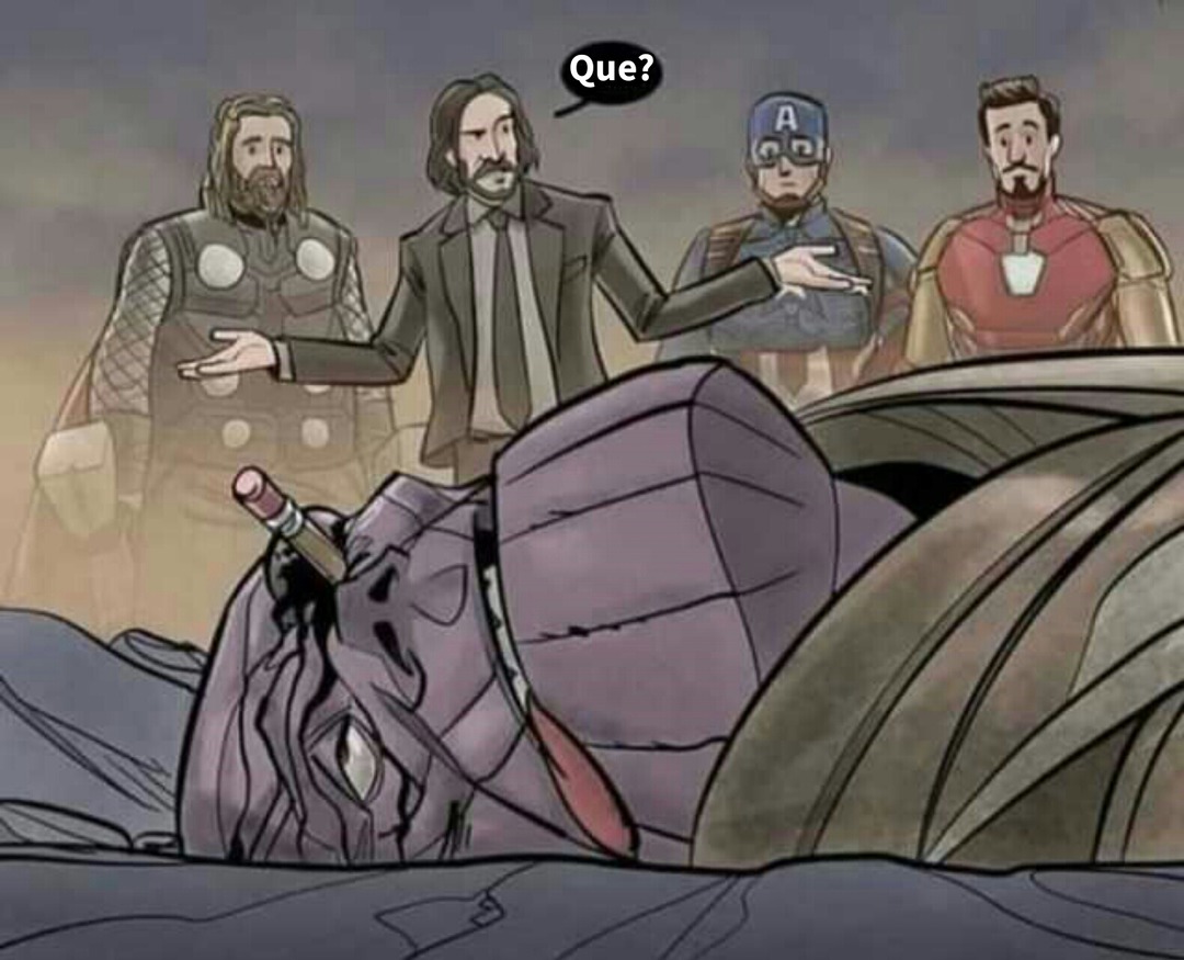 Avengers con john wick ya hubiera terminado rápido - meme