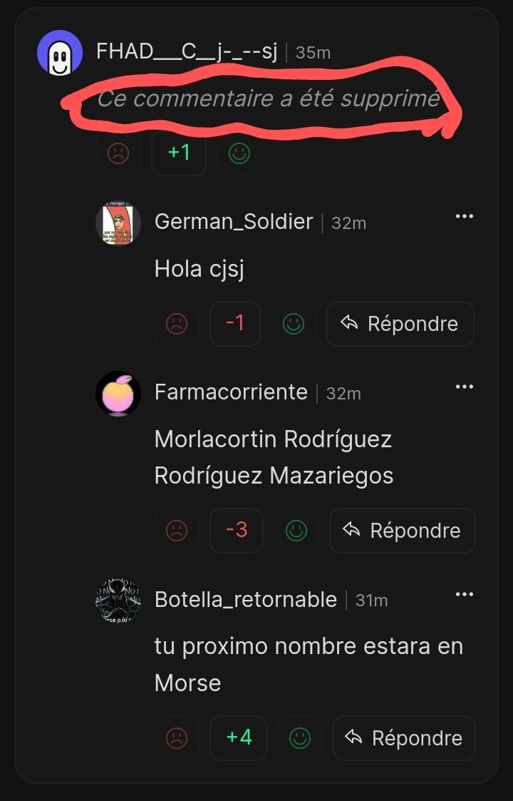 Este comentario ha sido eliminado en Francés - meme