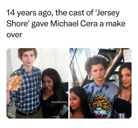 Jersey Shore make over to Michael Cera - meme