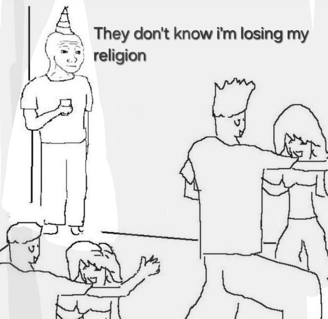 They don't know I'm having a spiritual crisis mid-scroll - meme