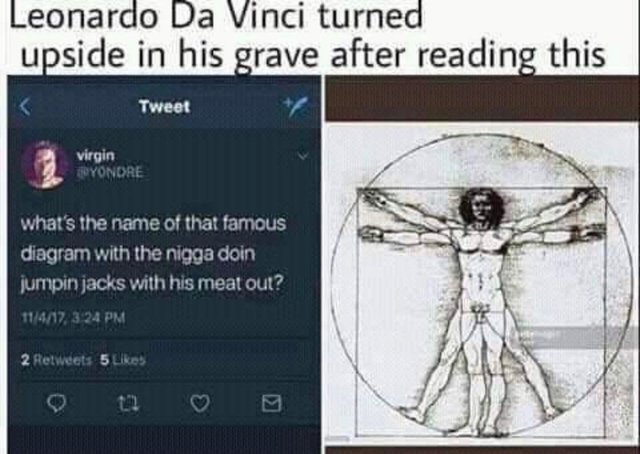 Leonardo da Vinci turned upside in his grave after reading this - meme