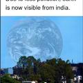 Due to less pollution, earth is now visible from India