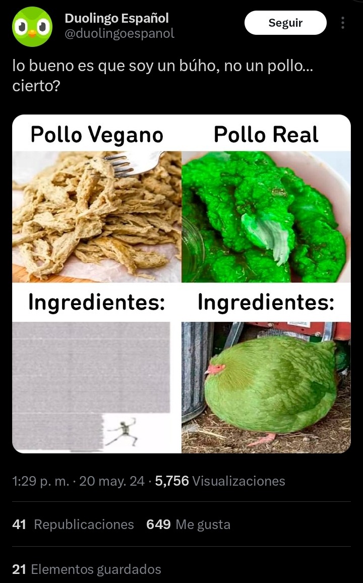 Pollo de Duolingo - meme