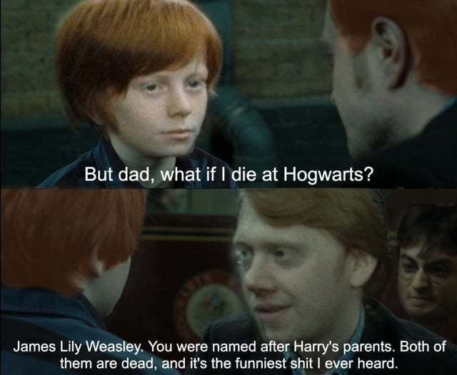 But dad, what if I die at Hogwarts? - meme