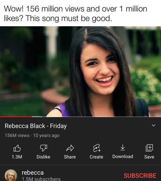 Rebecca Black - Friday - meme