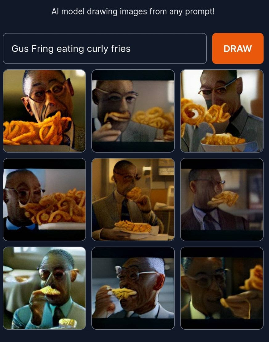 Gus Fring eating curly fries - meme