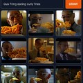 Gus Fring eating curly fries
