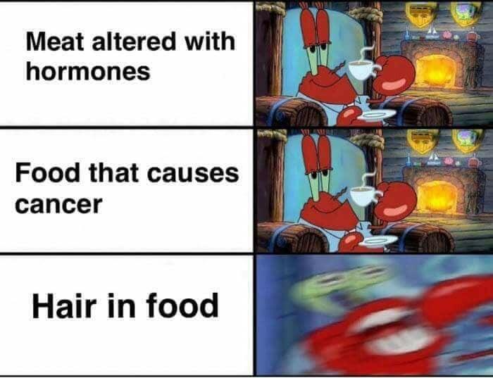 Hair in food - meme