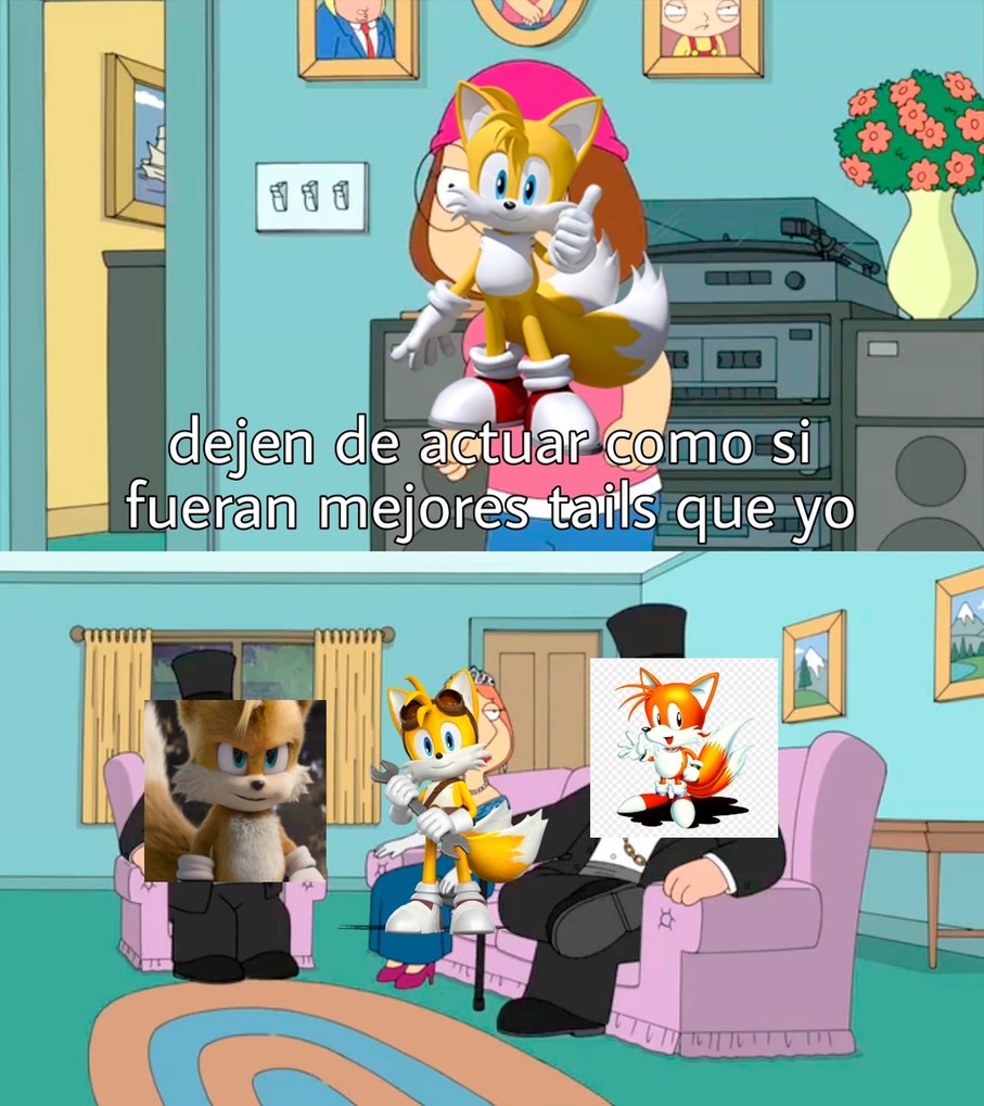 El tails de los juegos actuales a dicho más veces "Sonic sálvame" que Amy - meme