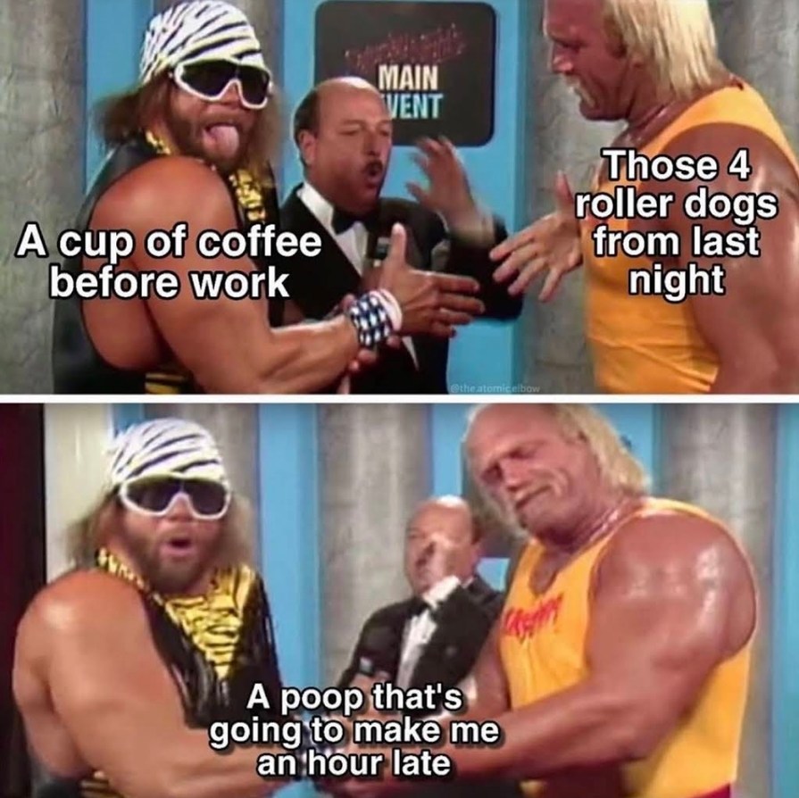 Coffee poop - meme