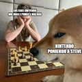 Perro jugando al ajedrez