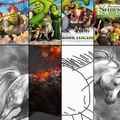 Saga de Shrek con la rigurosa valoración del meme dle caballo dibujado