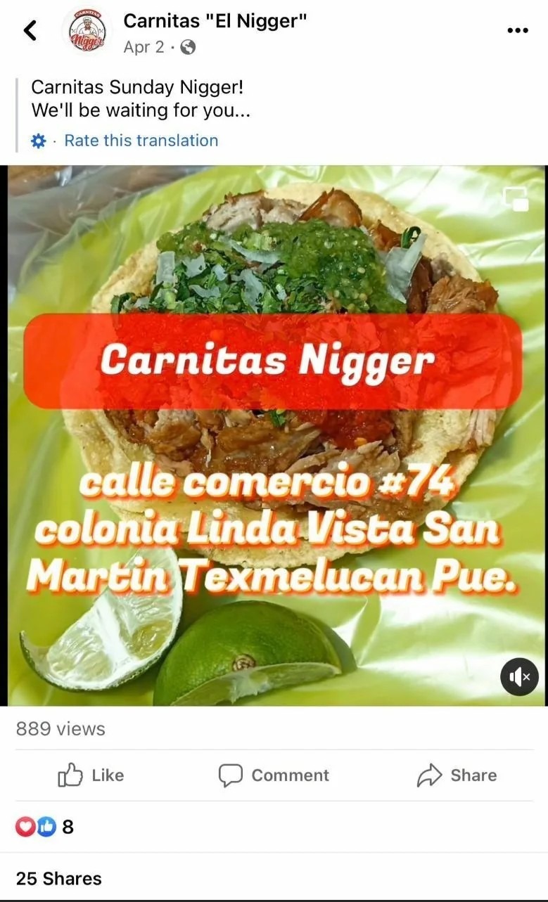 Restaurante mexicano menos racista - meme