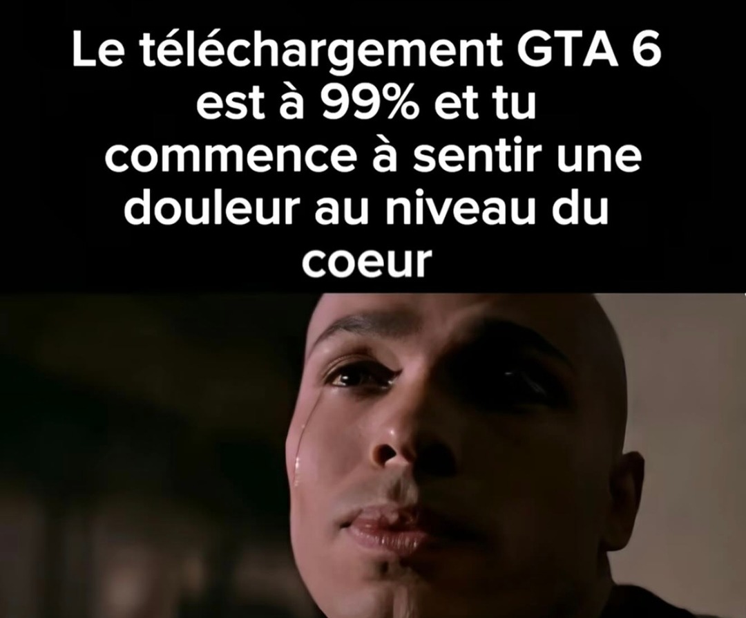 GTA 6 à 99% et mon cœur fait une mise à jour aussi - meme