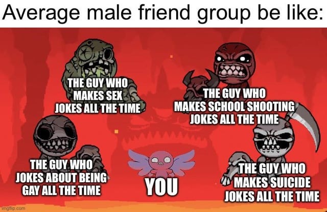 Average male friend group - meme