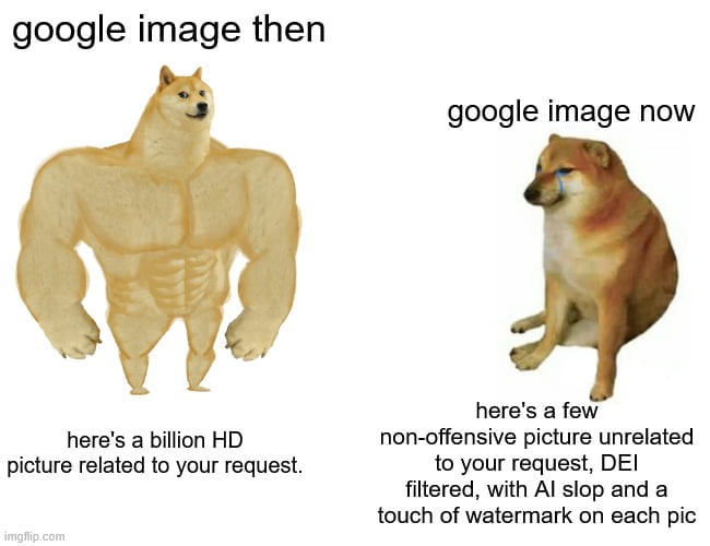 Man I hate the enshitification of our internet - meme