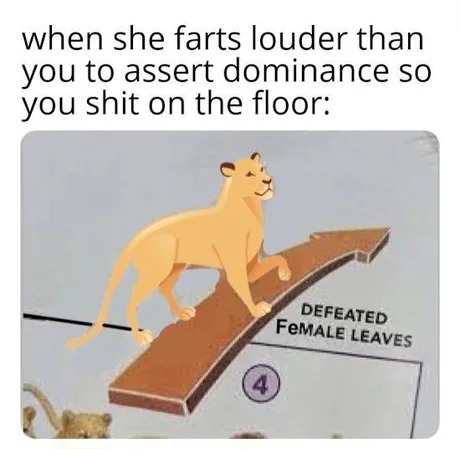 Defeat female leaves - meme