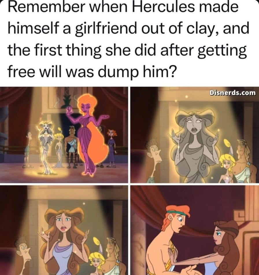 Hercules built a GF from clay and still got dumped - meme