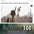 Ethical hunter throws duck he shot back into sky