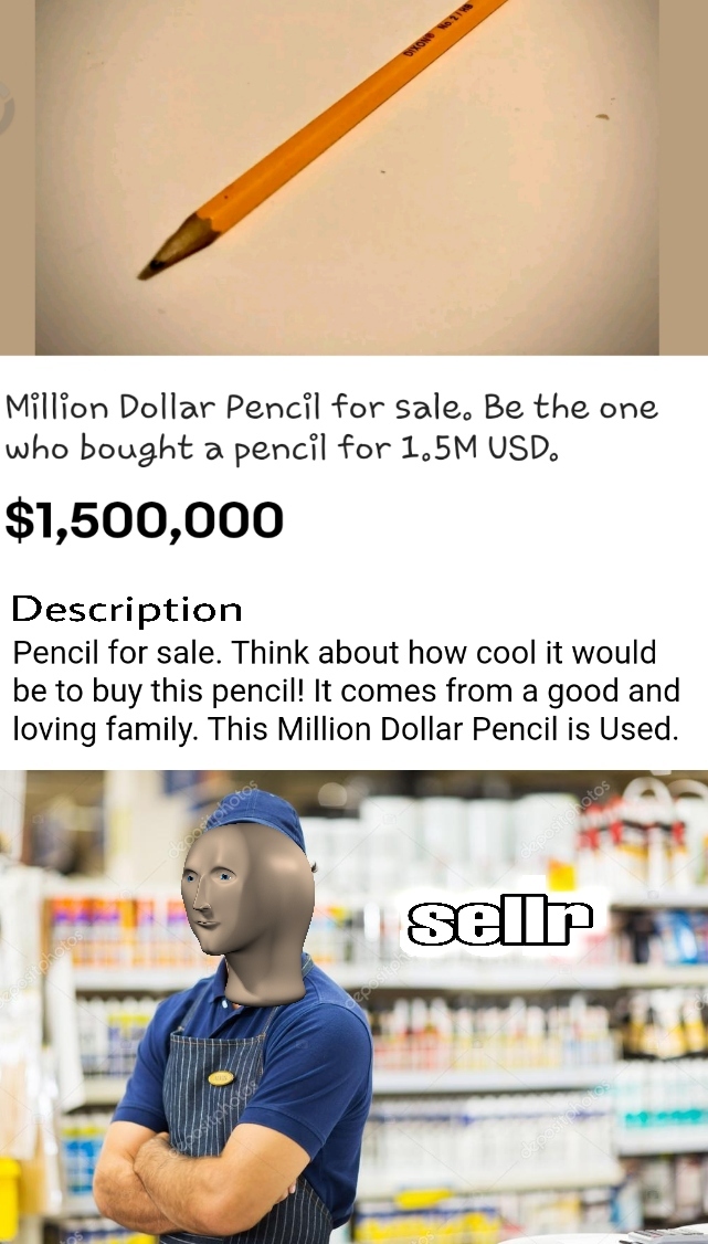 1.5 Million USD pencil - meme