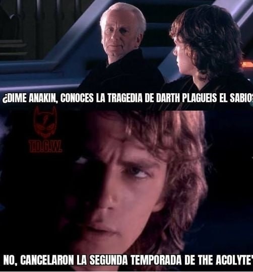 Sabéis la tragedai de darth plagueis el sabio? - meme