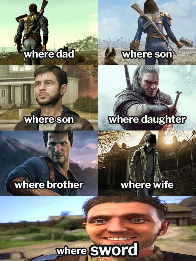 where sword? - meme