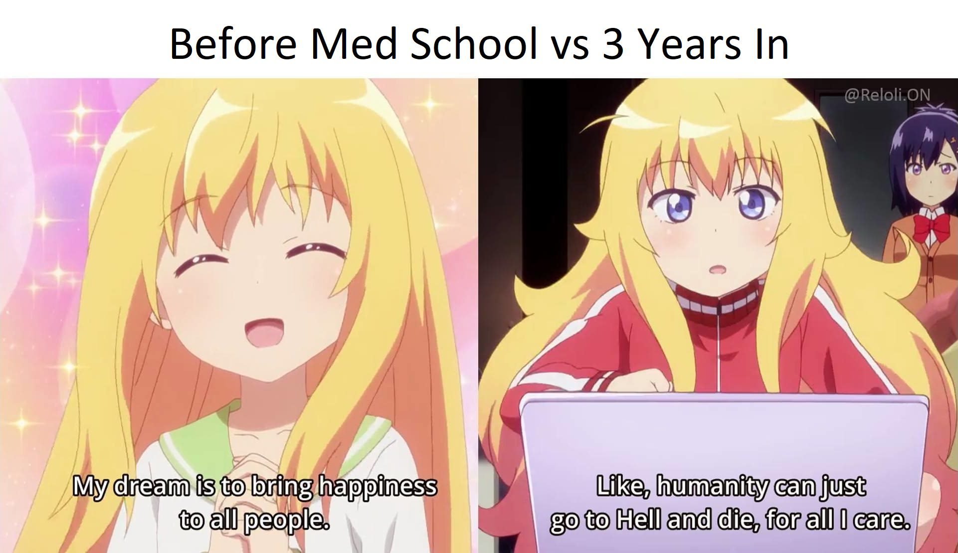 I can't wait to go to med school - meme