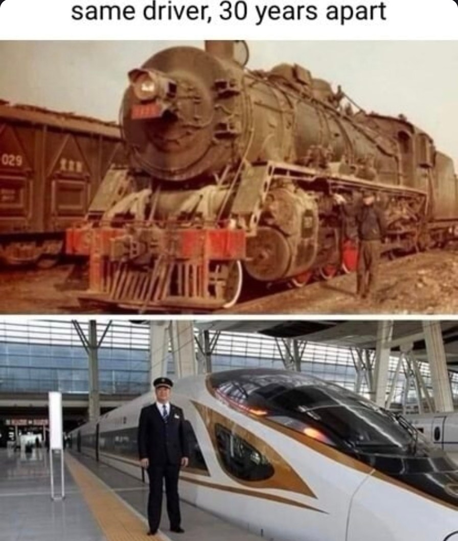 Same driver, 30 years later, zero chill change - meme